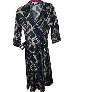 Zara A-line wrap midi dress size S